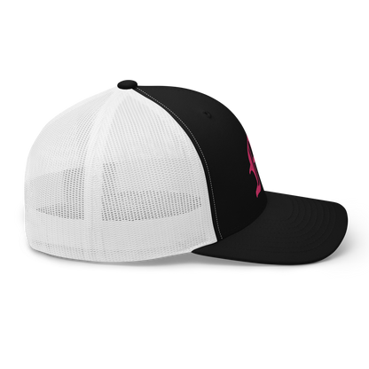 Michigan 'Old English M' Trucker Hat | Pink Embroidery