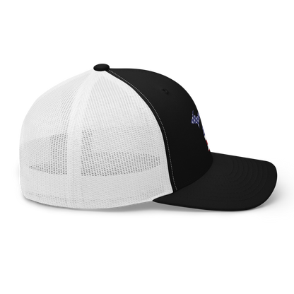 State of Michigan Trucker Hat (w/ USA Flag Outline)