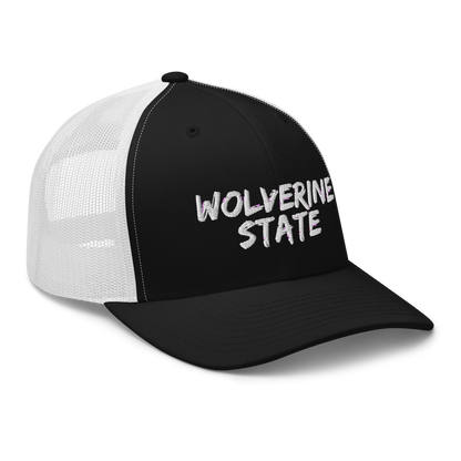 Michigan 'Wolverine State' Trucker Hat (Angry Brush Font)