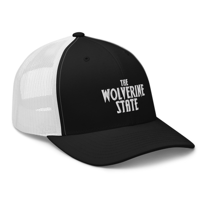 Michigan 'The Wolverine State' Trucker Hat (Vicious Mustelid Font)