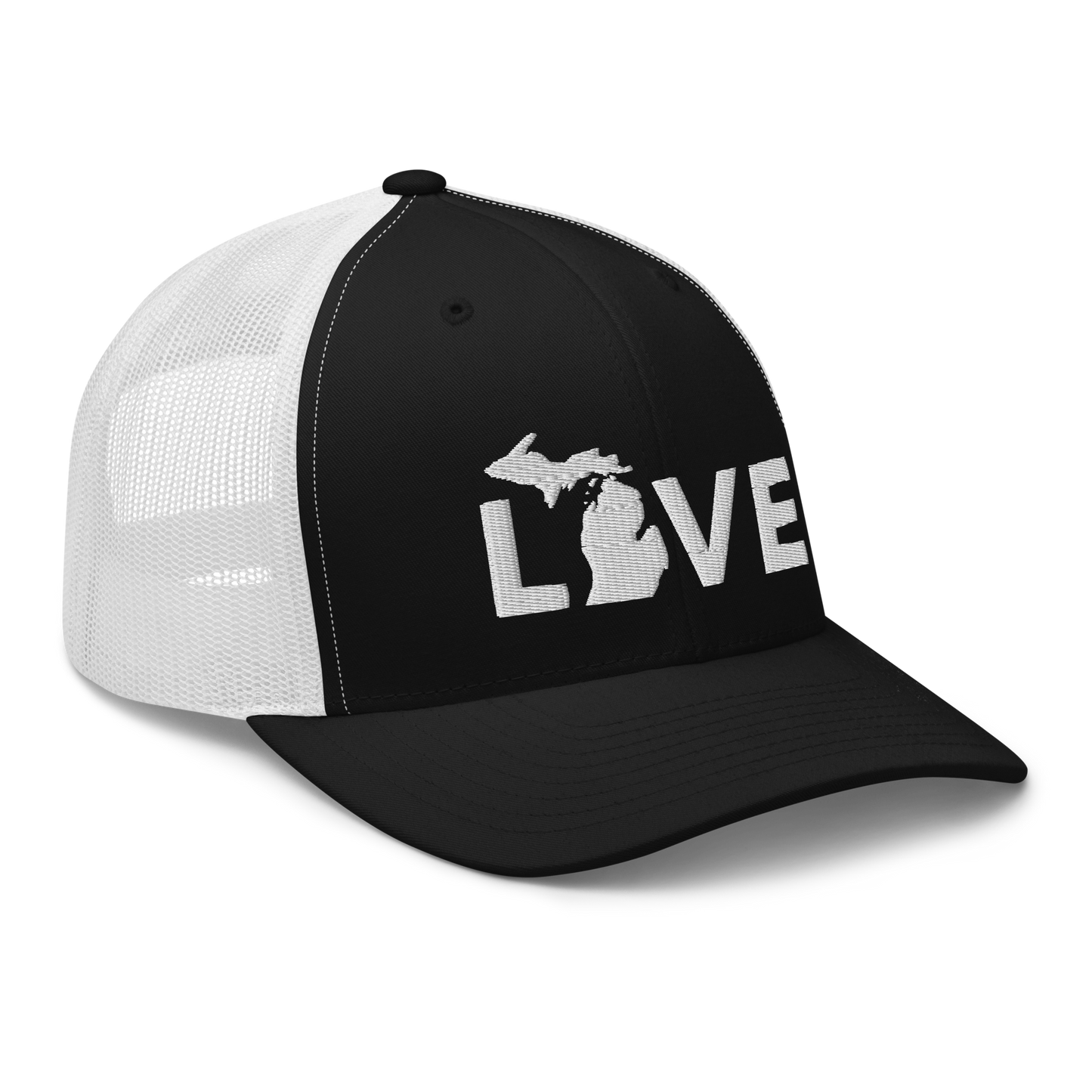 Michigan 'Love' Trucker Hat (Geometric Sans Font)