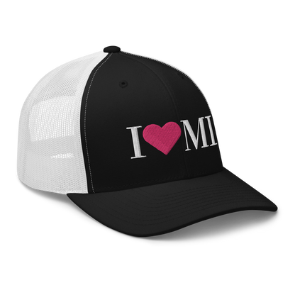 Michigan 'I ❤️ MI' Trucker Hat (Didone Font)