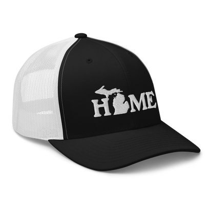 Michigan 'Home' Trucker Hat (Woodcut Font)