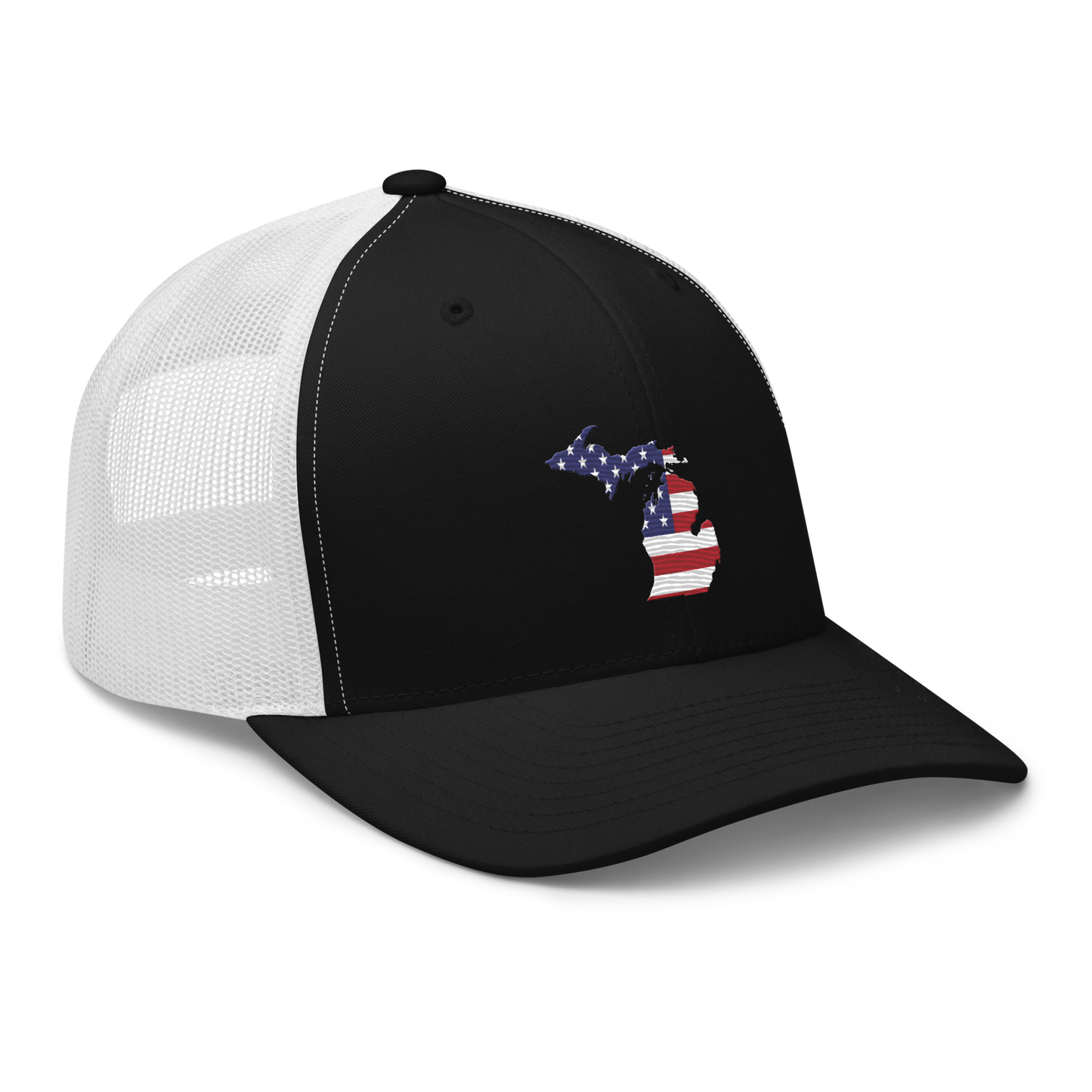 State of Michigan Trucker Hat (w/ USA Flag Outline)