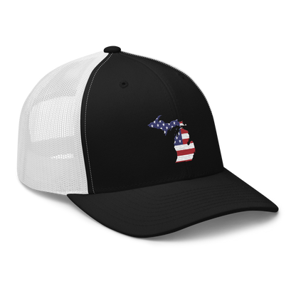 State of Michigan Trucker Hat (w/ USA Flag Outline)