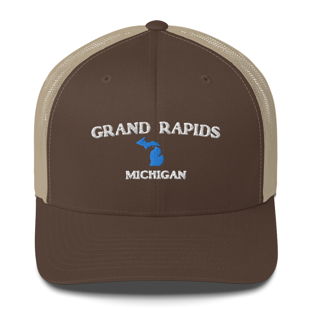 'Grand Rapids Michigan' Trucker Hat (w/ Michigan Outline)