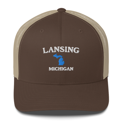 'Lansing Michigan' Trucker Hat (w/ Michigan Outline)