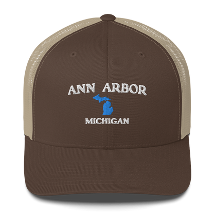 'Ann Arbor Michigan' Trucker Hat (w/ Michigan Outline)