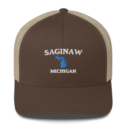 'Saginaw Michigan' Trucker Hat (w/ Michigan Outline)