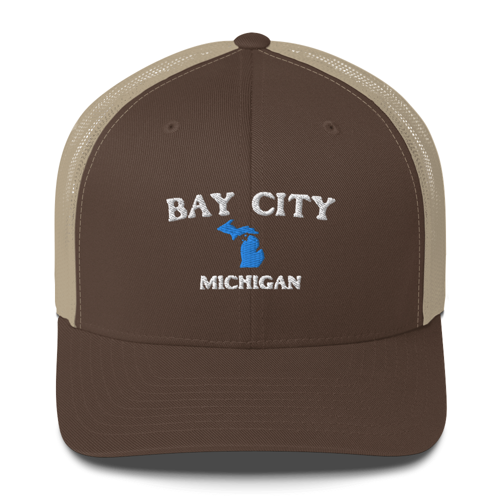 'Bay City Michigan' Trucker Hat (w/ Michigan Outline)