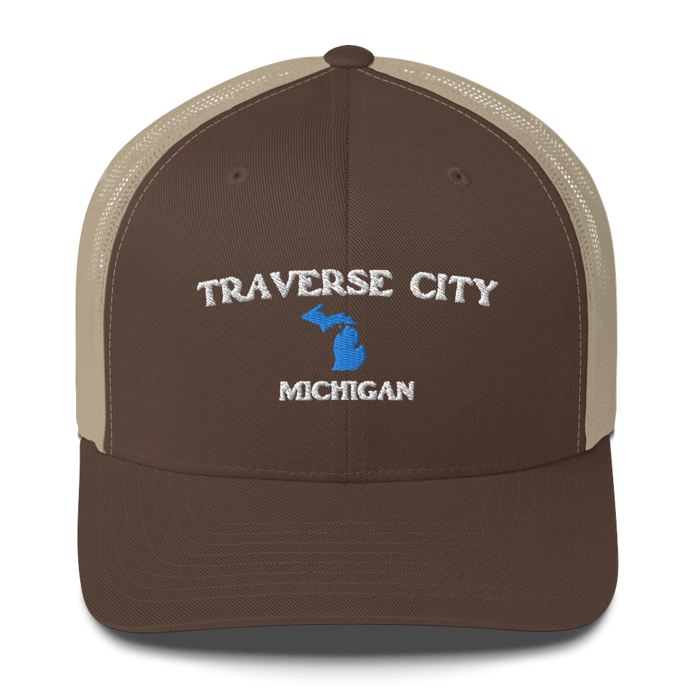 'Traverse City Michigan' Trucker Hat (w/ Michigan Outline)