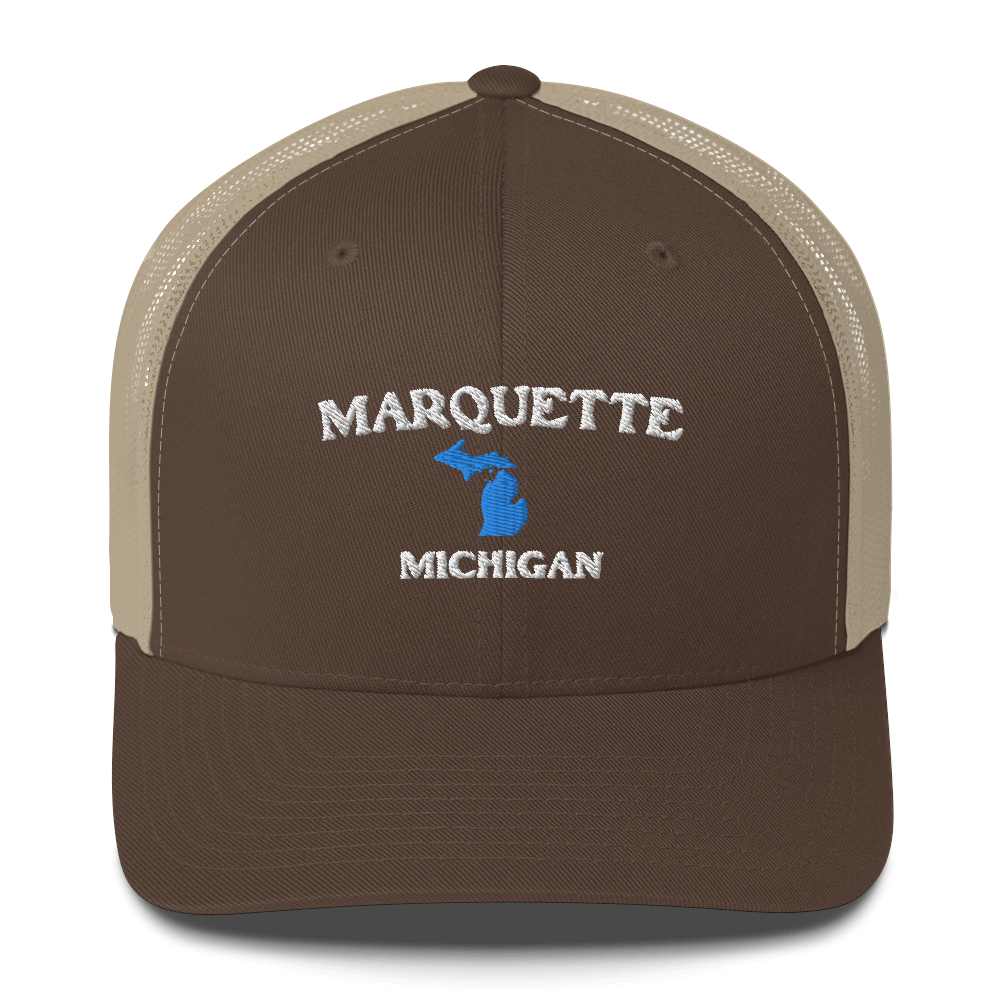 'Marquette Michigan' Trucker Hat (w/ Michigan Outline)