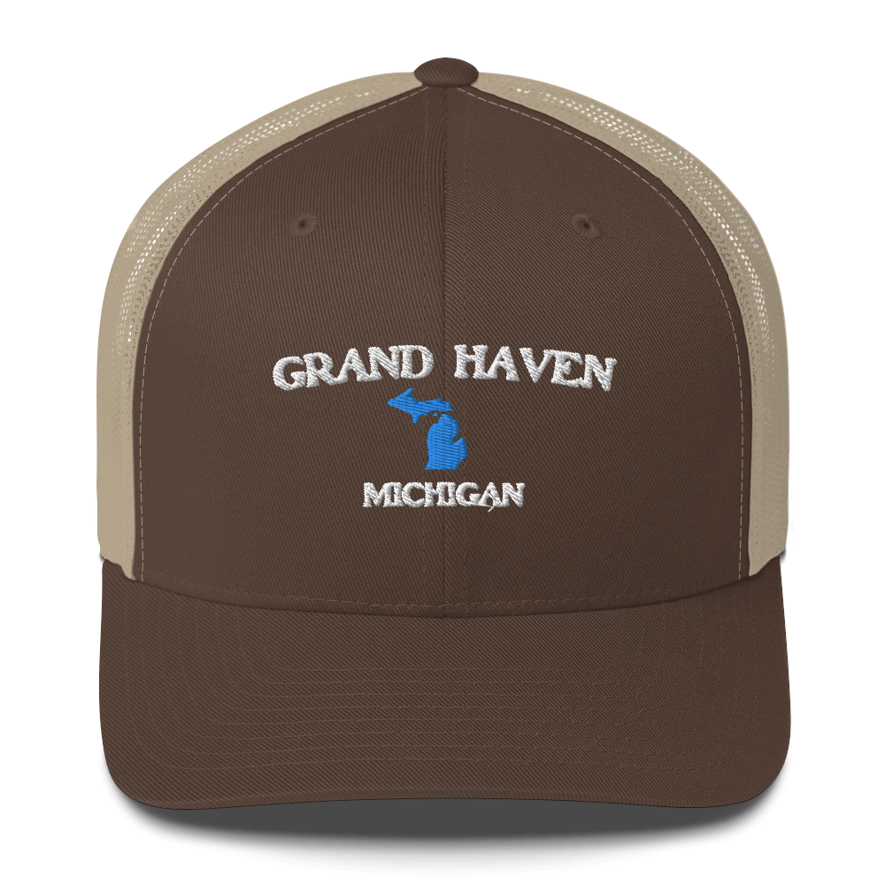 'Grand Haven Michigan' Trucker Hat (w/ Michigan Outline)