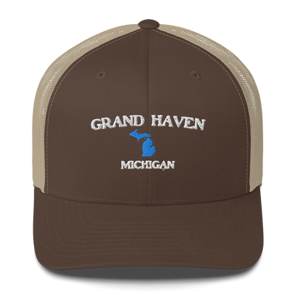 'Grand Haven Michigan' Trucker Hat (w/ Michigan Outline)