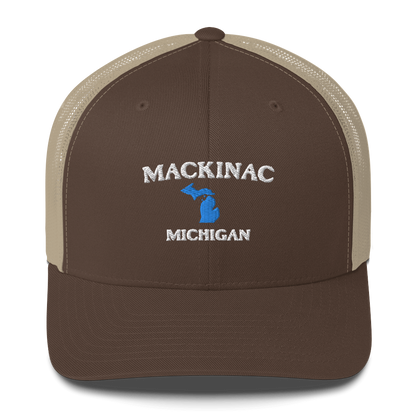 'Mackinac Michigan' Trucker Cap (w/ Michigan Outline)