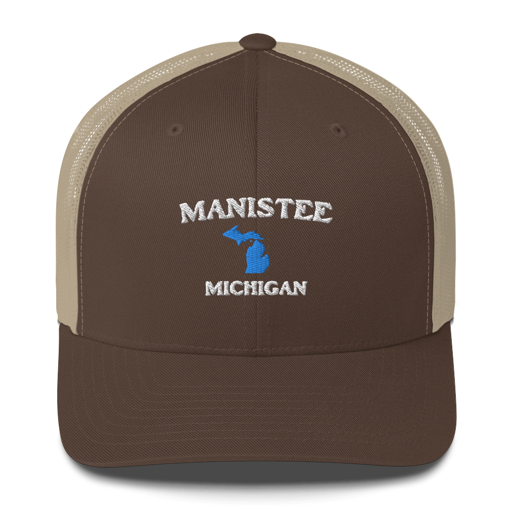 'Manistee Michigan' Trucker Hat (w/ Michigan Outline)