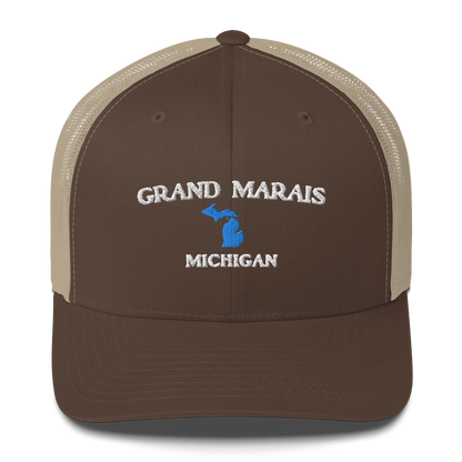 'Grand Marais Michigan' Trucker Hat (w/ Michigan Outline)