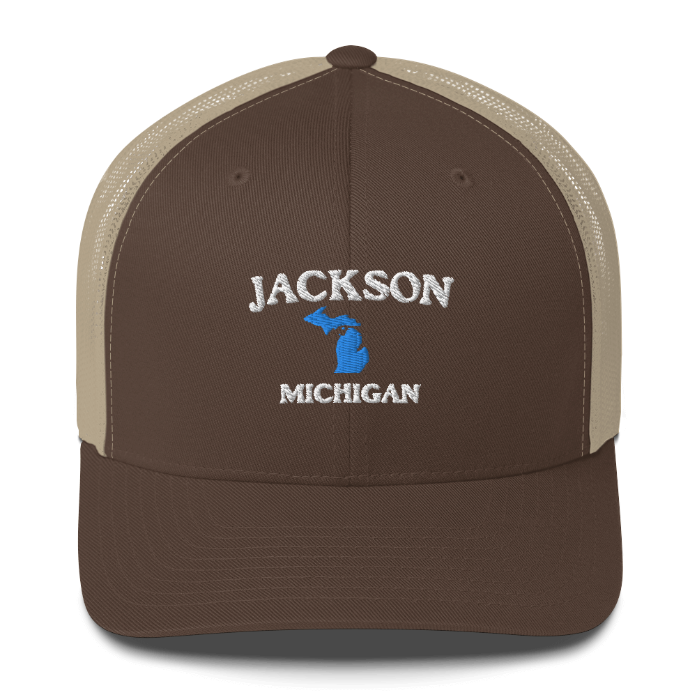 'Jackson Michigan' Trucker Hat (w/ Michigan Outline)