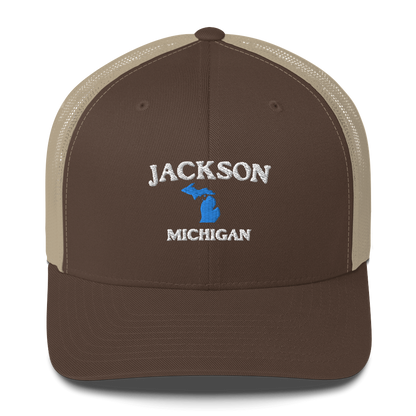 'Jackson Michigan' Trucker Hat (w/ Michigan Outline)