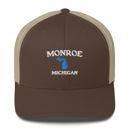 'Monroe Michigan' Trucker Hat (w/ Michigan Outline)