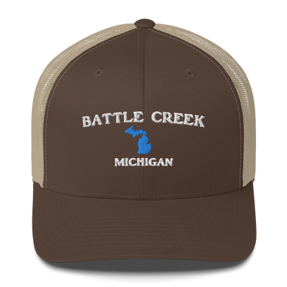 'Battle Creek Michigan' Trucker Hat (w/ Michigan Outline)