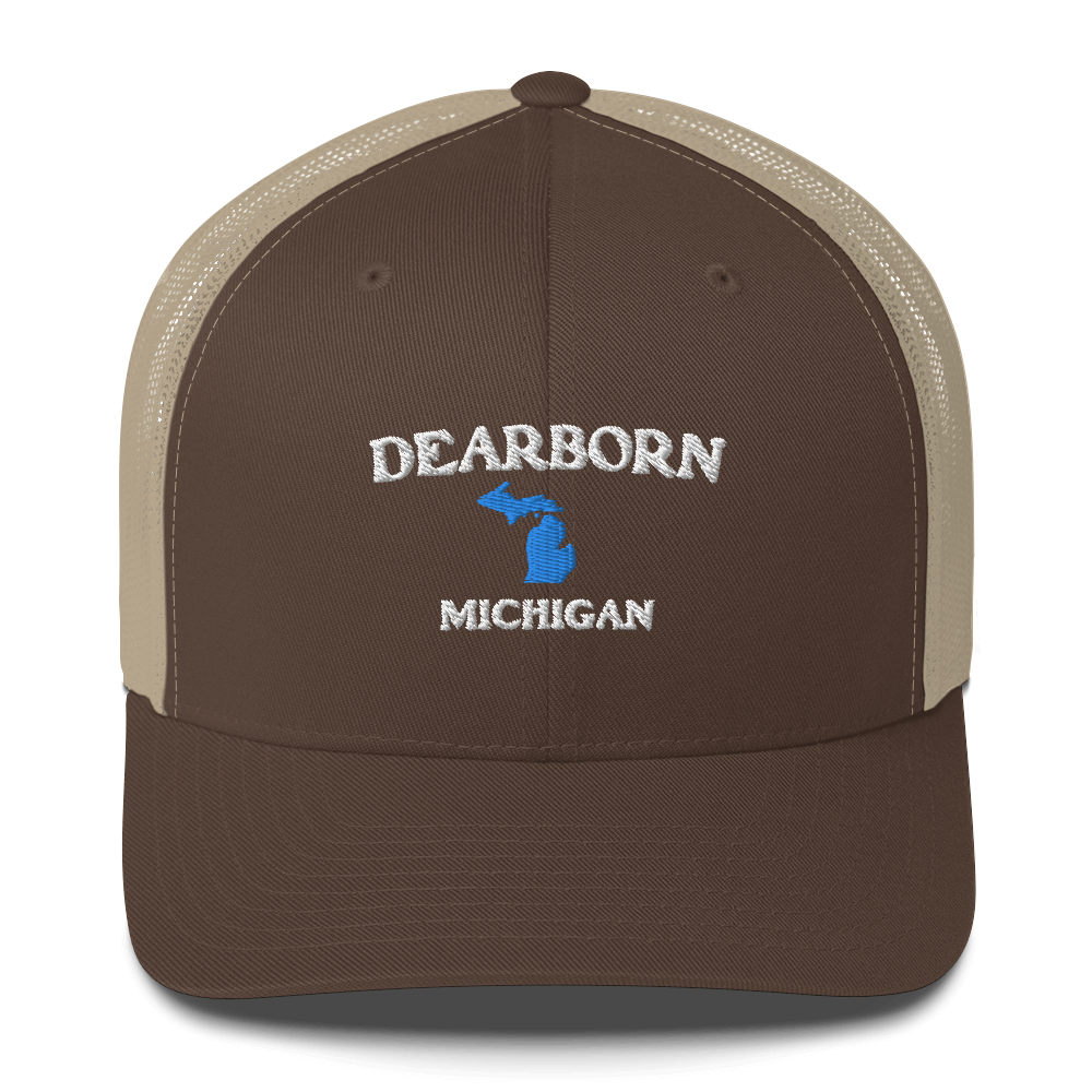 'Dearborn Michigan' Trucker Hat (w/ Michigan Outline)