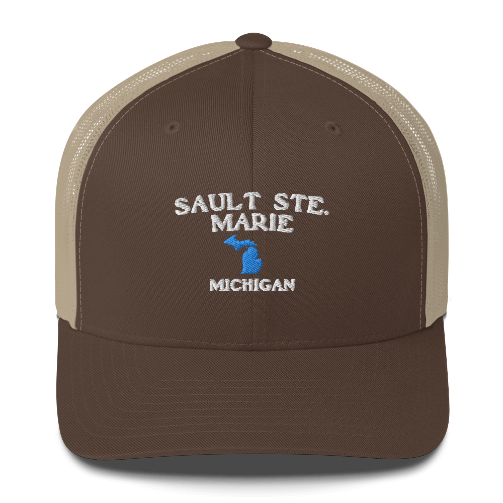 'Sault Ste. Marie' Trucker Hat (w/ Michigan Outline)