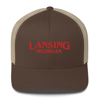 'Lansing Michigan' Trucker Hat (1980s Drama Parody)