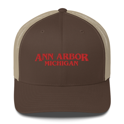 'Ann Arbor Michigan' Trucker Hat (1980s Drama Parody)