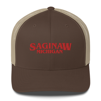 'Saginaw Michigan' Trucker Hat (1980s Drama Parody)