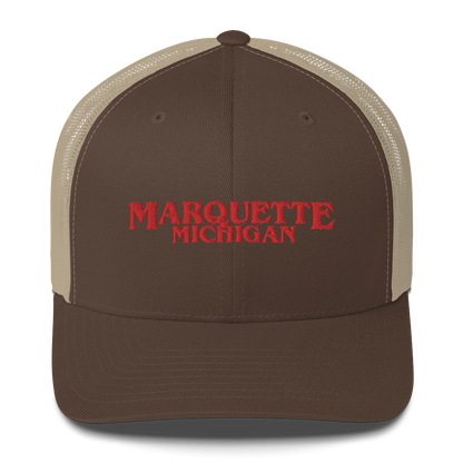 'Marquette Michigan' Trucker Hat (1980s Drama Parody)