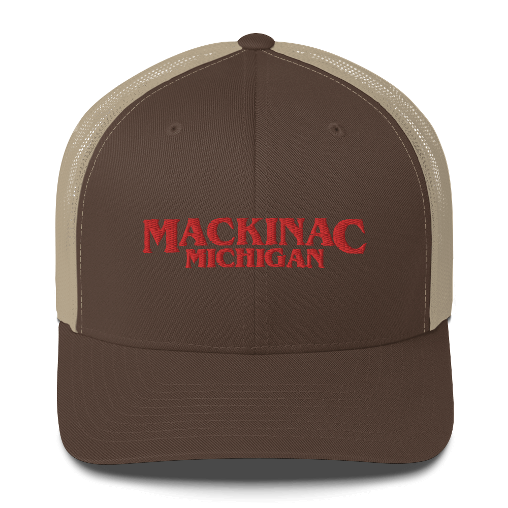 'Mackinac Michigan' Trucker Hat (1980s Drama Parody)