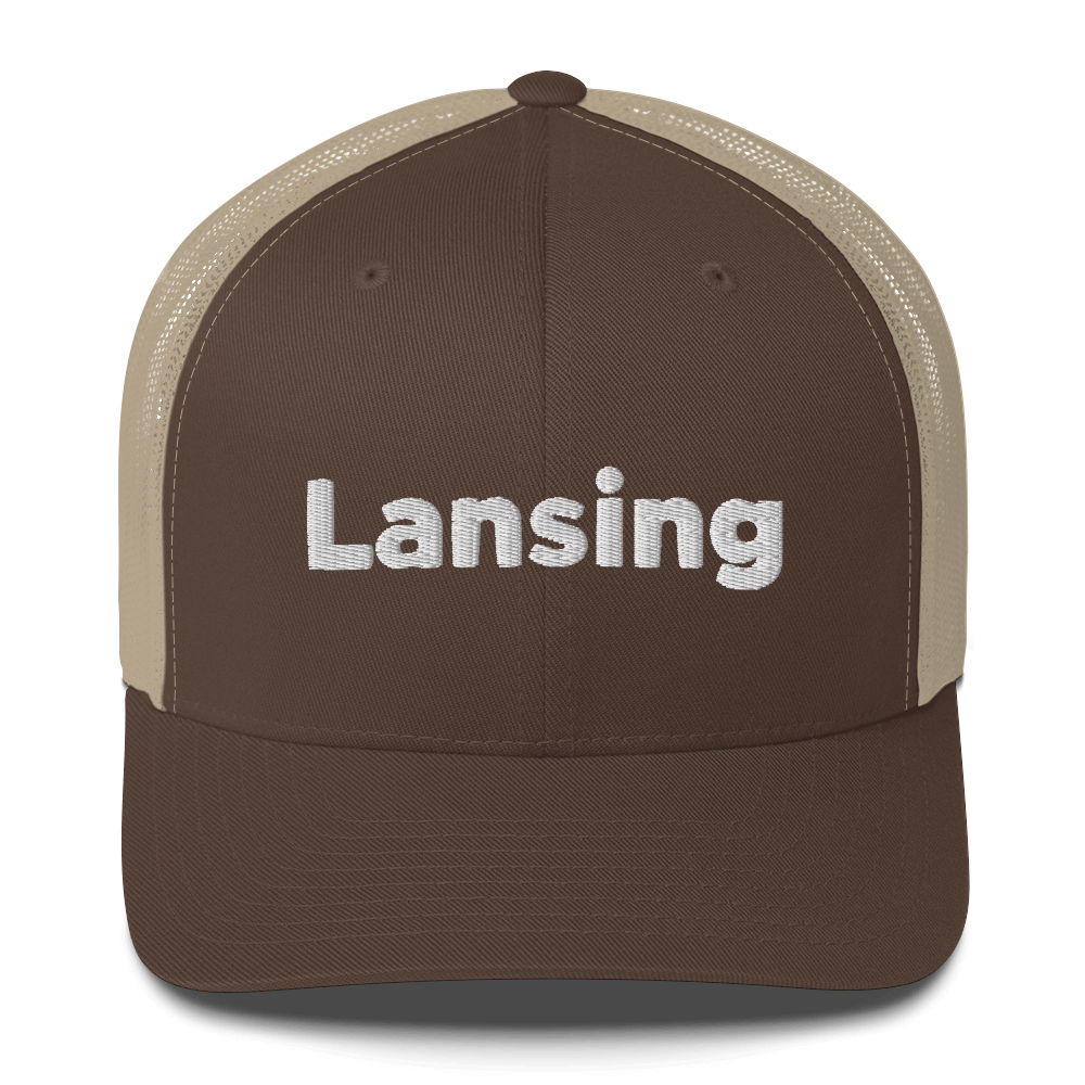 'Lansing' Trucker Hat | White/Black Embroidery