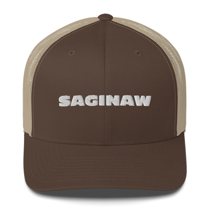 'Saginaw' Trucker Hat | White/Black Embroidery