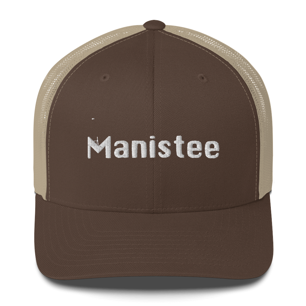 'Manistee' Trucker Hat | White/Black Embroidery