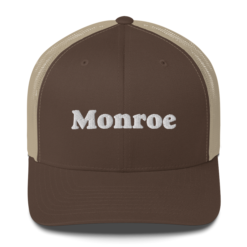 'Monroe' Trucker Hat | White/Black Embroidery