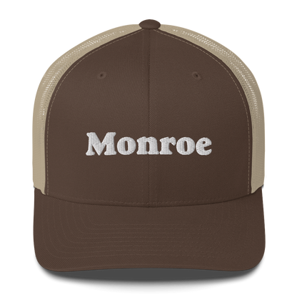 'Monroe' Trucker Hat | White/Black Embroidery