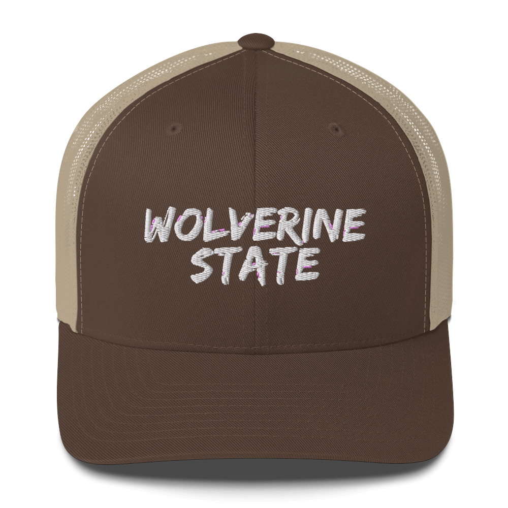 Michigan 'Wolverine State' Trucker Hat (Angry Brush Font)