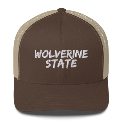 Michigan 'Wolverine State' Trucker Hat (Angry Brush Font)