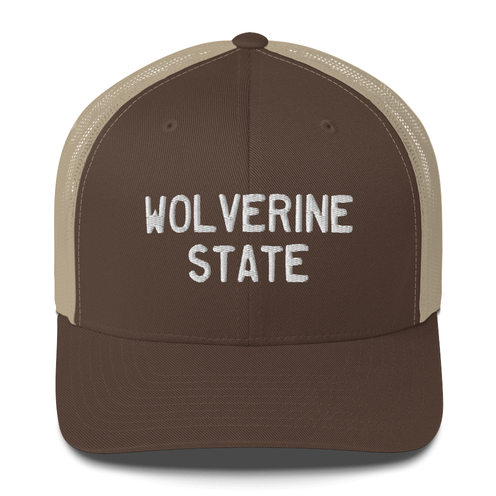 Michigan 'Wolverine State' Trucker Hat (Licence Plate Font)