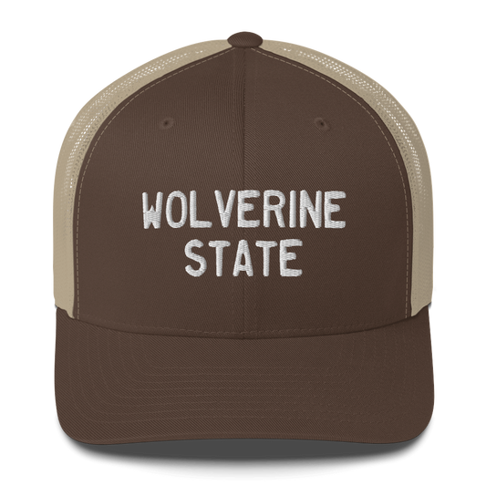 Michigan 'Wolverine State' Trucker Hat (Licence Plate Font)