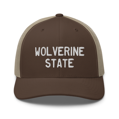 Michigan 'Wolverine State' Trucker Hat (Licence Plate Font)