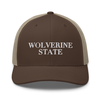 Michigan 'Wolverine State' Trucker Hat (Didone Font)