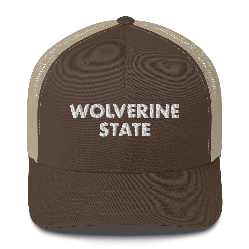 Michigan 'Wolverine State' Trucker Hat (Geometric Sans Font)