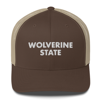 Michigan 'Wolverine State' Trucker Hat (Geometric Sans Font)