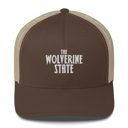 Michigan 'The Wolverine State' Trucker Hat (Vicious Mustelid Font)