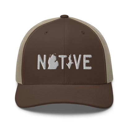 Michigan 'Native' Trucker Hat (Licence Plate Font)