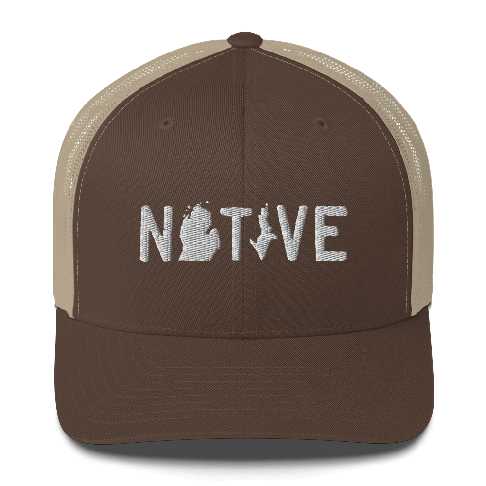 Michigan 'Native' Trucker Hat (Licence Plate Font)