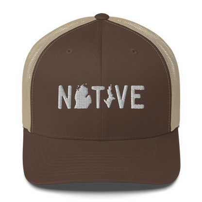 Michigan 'Native' Trucker Hat (Licence Plate Font)