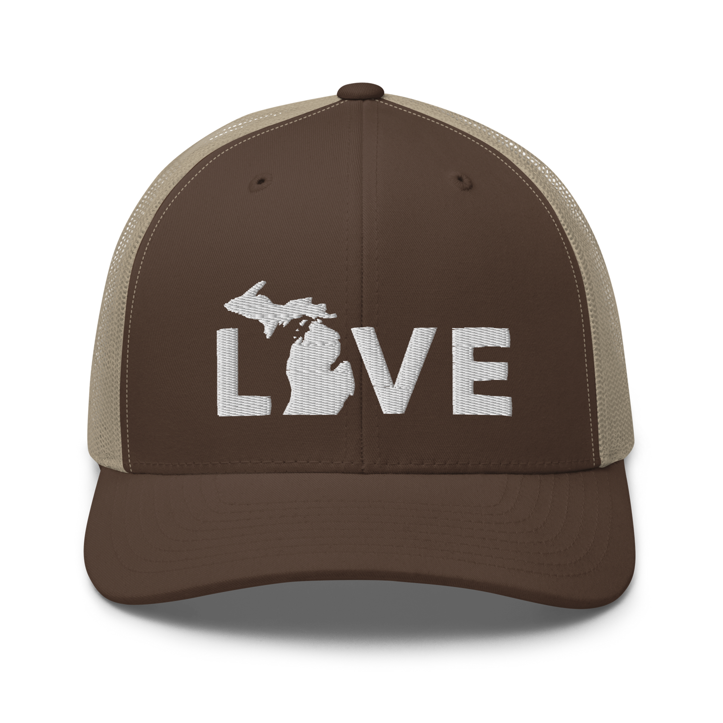 Michigan 'Love' Trucker Hat (Geometric Sans Font)